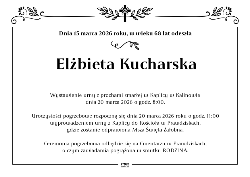 Elżbieta Kucharska - nekrolog
